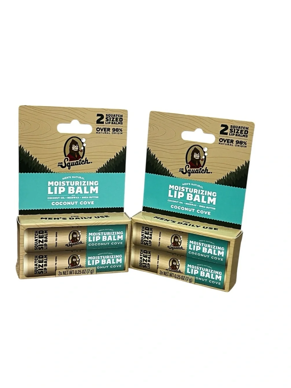 Squatch Coconut Cove Moisturizing Lip Balm - Aqua (2-Pack)